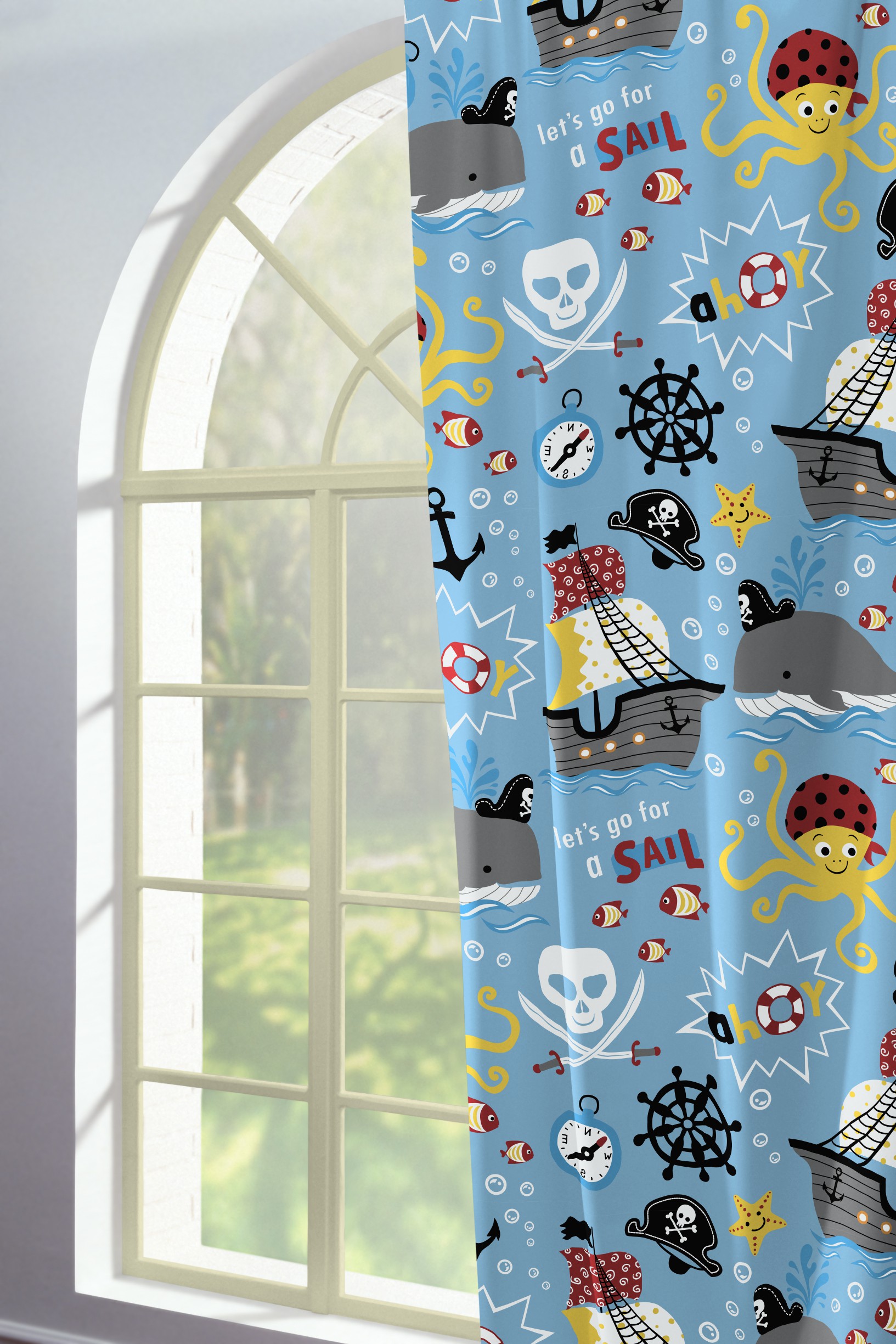 Bedruckter Vorhang für Kinder 'Pirates' 